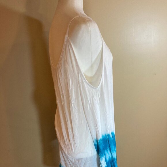 #76 NWOT Venus White Blue Tie Dye Summer Dress, Size Large - Picture 2 of 6
